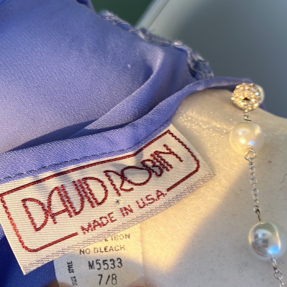 Vintage 70s 80s Periwinkle Secretary Dress - Picture 7 of 8